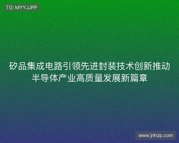 矽品集成电路引领先进封装技术创新推动半导体产业高质量发展新篇章